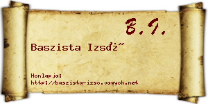 Baszista Izsó névjegykártya